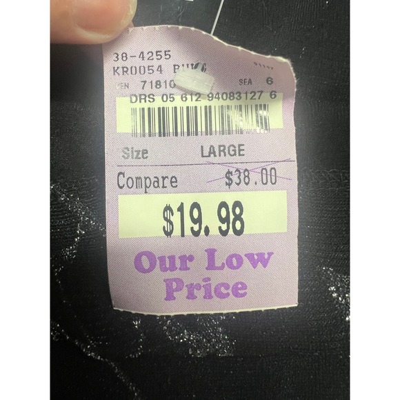 Vintage 90s Black Silver Sparkle Floral Maxi Dress Large Stretch Wedding Glam - Picture 6 of 11